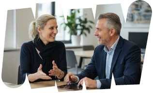 Muž a žena na obchodní schůzce